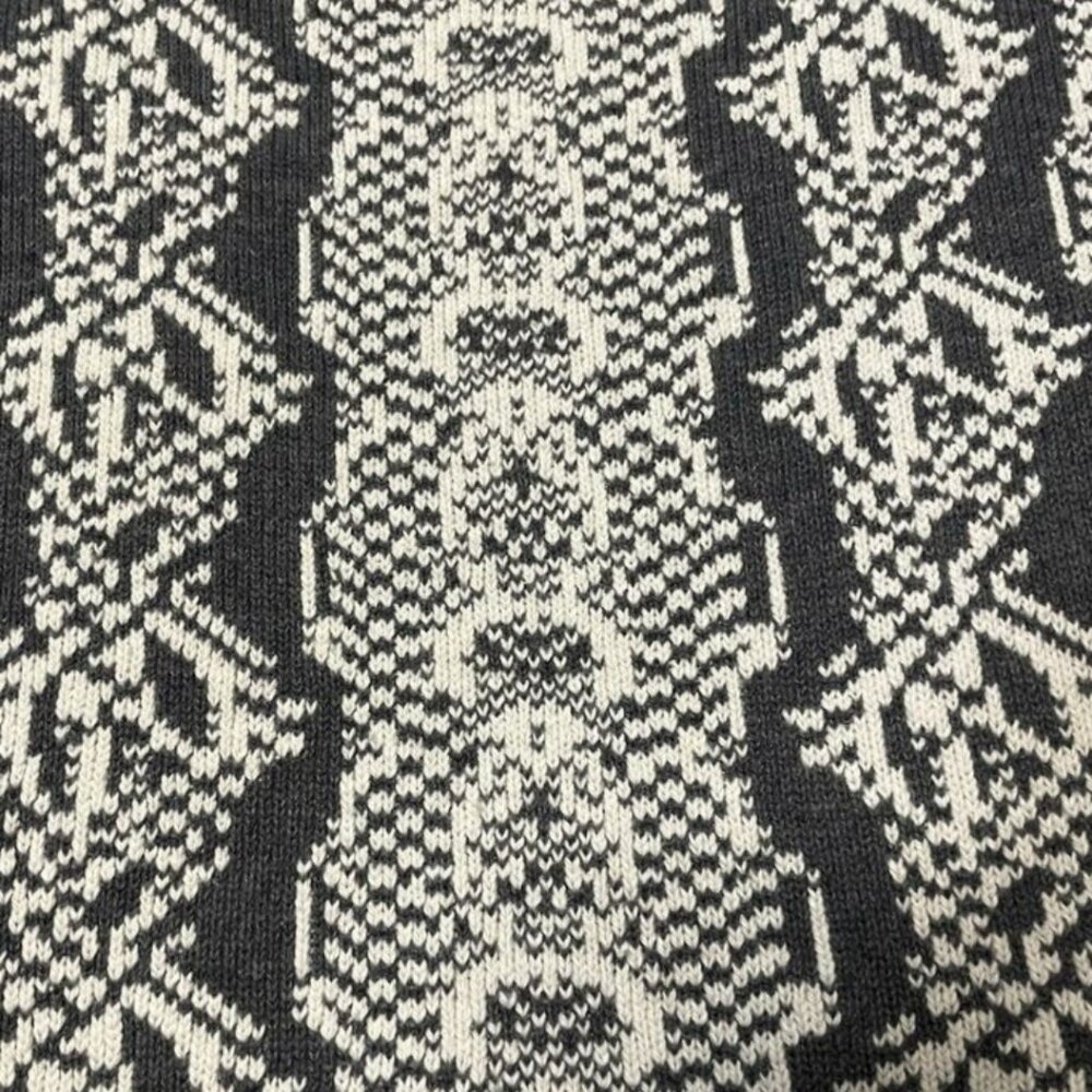 Cabi | Black Cream Geometric Knit Peplum Sleeveless Sweater Tank Top Medium - Picture 6 of 10